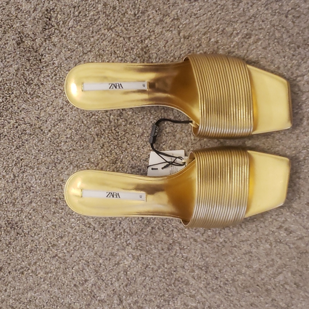 Gold Zara Heel Sandals - Size 41
